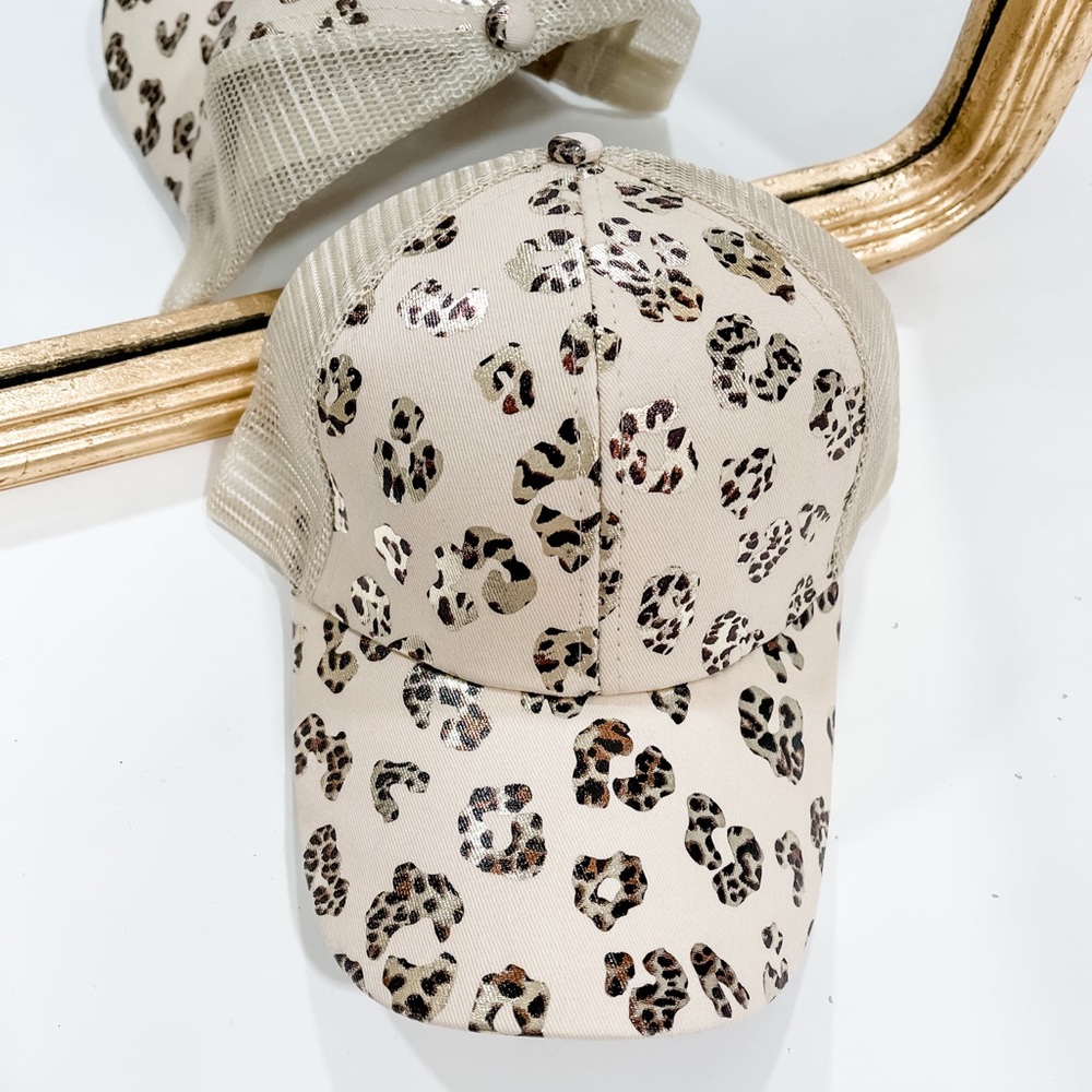 Metallic Leopard Baseball Hat